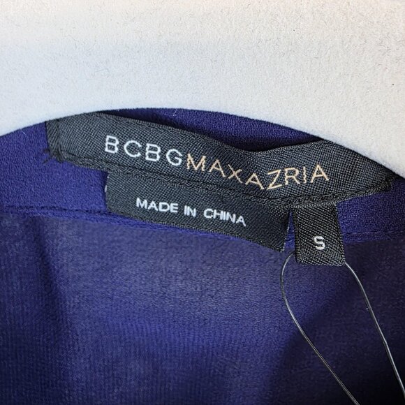 BCBGMAXAZRIA Shirt Womens Small Purple Artist Stroke Tunic Button Front Flowy - Picture 2 of 9